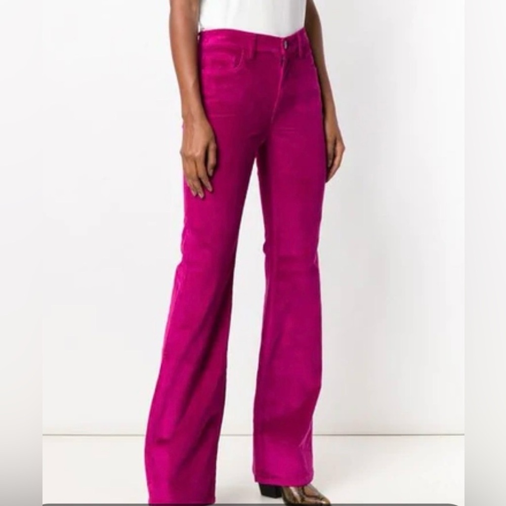 CURRENT/ELLIOTT - The Jarvis High Rise Bell Bottom Corduroy Pants / 26 / Fuschia